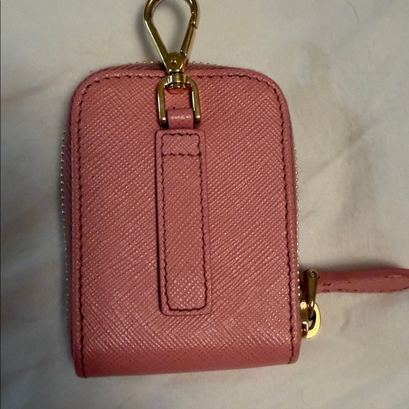 Prada Pink Saffiano Leather Shoulder Bag with Gold Chain Detail - Picture 13 of 14